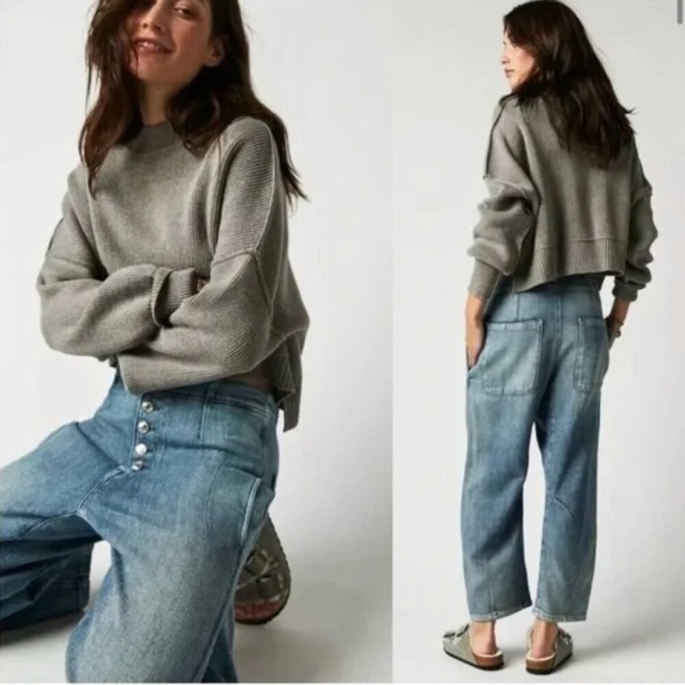 Free People We the Free osaka mid rise Barrel Jean Sz 27